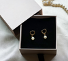 Em Tee Cee 18kt Gold Plated Earrings With Pearl Hangings