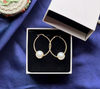 Em Tee Cee Golden Brass Hoop With Pearl Earrings