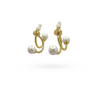 Em Tee Cee Semi-Hoops Brass Earrings With Pearl