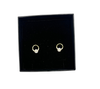 Em Tee Cee Golden Brass Minimal Earrings With Zircon Stones