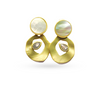 Em Tee Cee Golden Brass Earrings With Pearl Filled Top