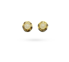 Em Tee Cee Golden Brass Lotus Earrings With Pearl And Zircons