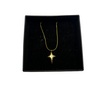 Em Tee Cee 18kt Gold Plated Cross Pearl Fill Necklace