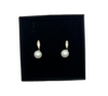 Em Tee Cee Golden Brass Pearl Ball Earrings With Zircon Stones