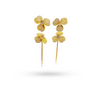 Em Tee Cee Golden Dual Flower Brass Earrings