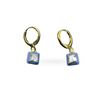 Em Tee Cee Golden Blue Enamel Fill Minimal Earrings