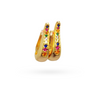 Em Tee Cee Golden Multi-Colour Teardrop Brass Hoops