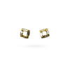 Em Tee Cee Golden Brass Square Earrings With Pearl And Zircons