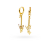 Em Tee Cee 18kt Gold Plated Hanging Butterfly Earrings