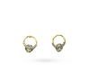 Em Tee Cee Golden Brass Minimal Earrings With Zircon Stones