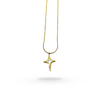 Em Tee Cee 18kt Gold Plated Cross Pearl Fill Necklace