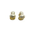 Em Tee Cee Golden Pearl Penguin Brass Earrings - Whimsical Charm