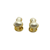 Em Tee Cee Golden Pearl Penguin Brass Earrings - Whimsical Charm